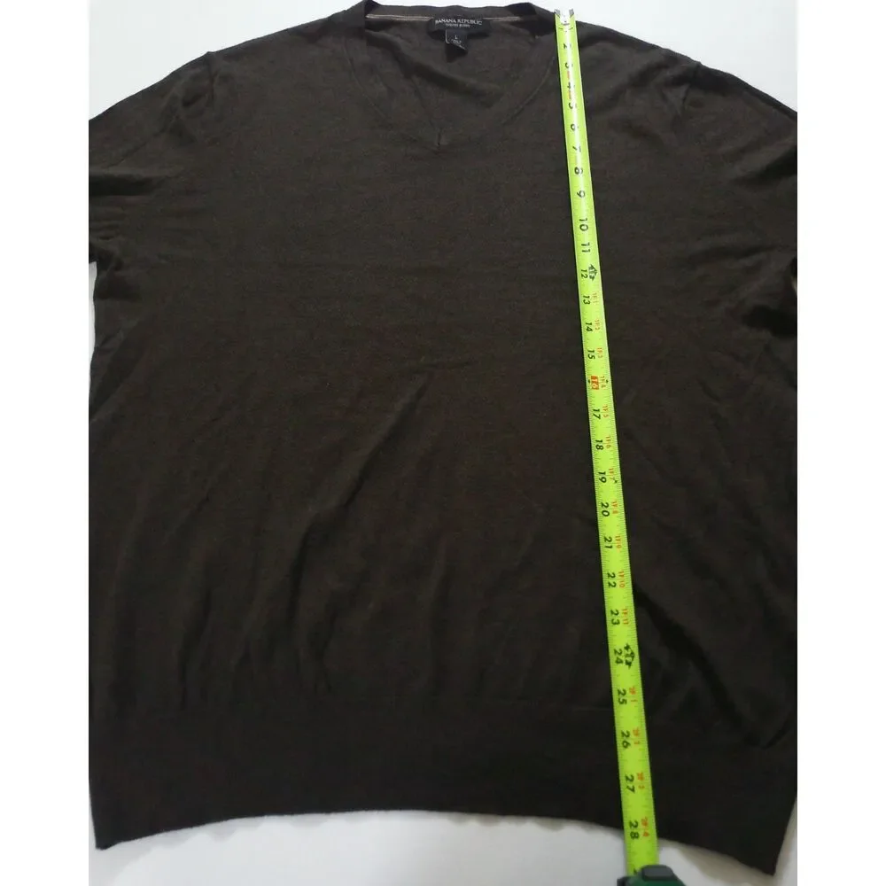 Banana Republic Luxury Blend Chocolate Brown Cashmere Supima Cotton Sweater L